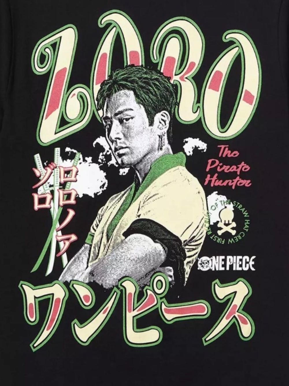 One Piece Shirt Adult Medium Black Live Action Zoro Pirate Hunter Straw Hat Crew